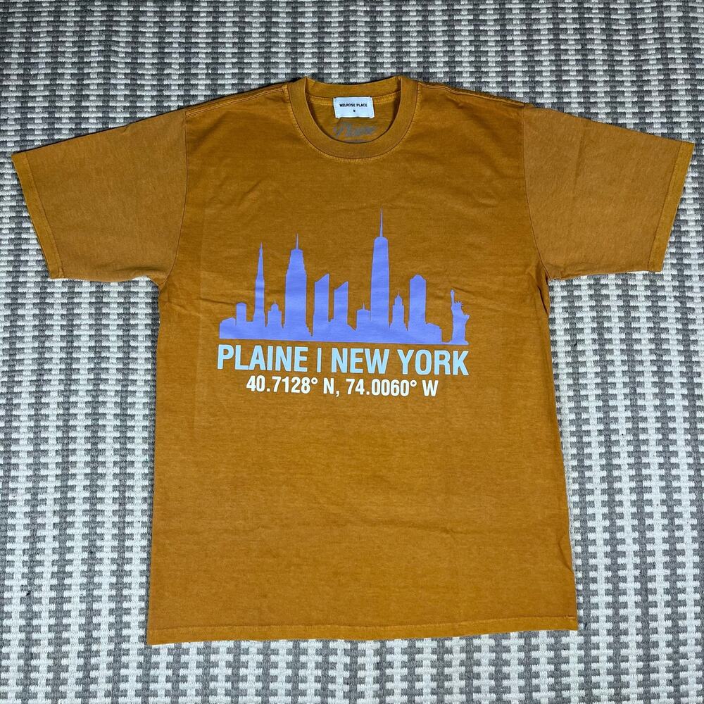 Plaine I New York Melrose Place Brown T Shirt Men’s Sz M New